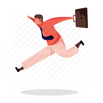 business, man, run, suitcase